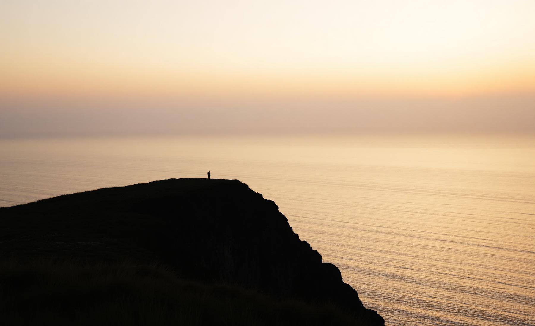 Coastal cliff at golden hour